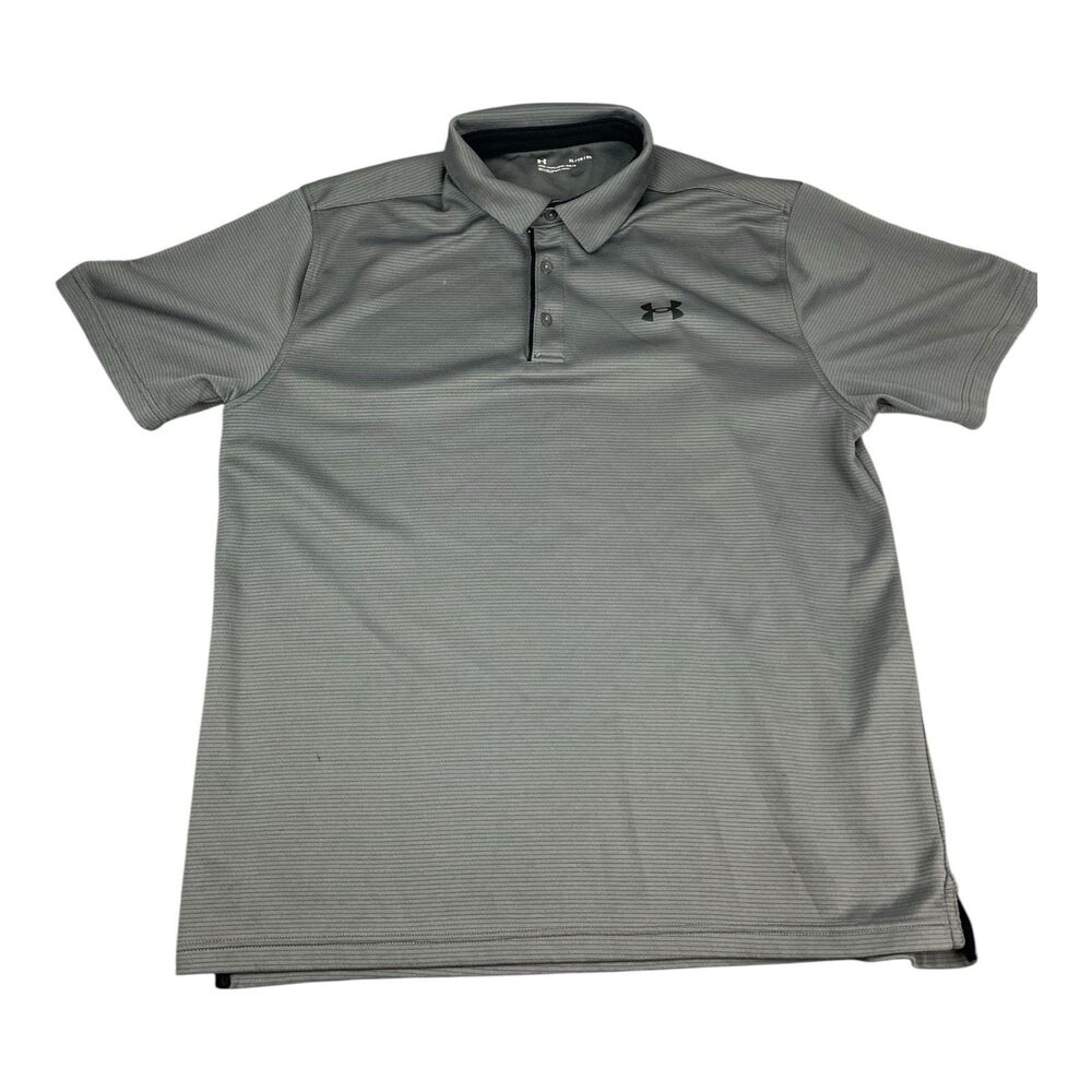 Under Armour Golf Polo Shirt Moisture Wicking Loose Fit Gray Men's Size XL